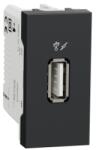 Schneider Electric Priza incarcare USB, 1A, 1m, antracit, Noua Unica (NU342854)
