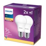 Philips Set 2 becuri Led 11W(75W) 2700K A60 E27 230V (871869972697300)