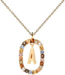 PDPAOLA Gyönyörű aranyozott nyaklánc "A" betű " LETTERS CO01-260-U (lánc, medál)