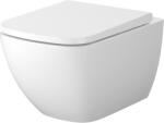 Cersanit Zen vas wc cu capac soft-close agăţat fără margine cu spălare turbionară alb lucios S701-882 (S701882)