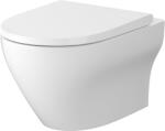 Cersanit Larga vas wc cu capac soft-close agăţat fără margine cu spălare turbionară alb lucios S701-885 (S701885)
