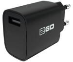 2GO USB-A Hálózati Töltő - 5V / 2, 1A, Fekete