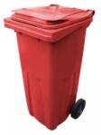  Pubela de exterior din plastic pentru deseuri sortate, volum 120 l, rosie M007074 Cos de gunoi