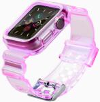 Fusion Light Set Apple Watch 2-7 Szilikon Szíj - 42/44/45 mm, Piros
