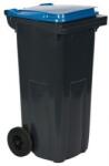  Pubela de exterior din plastic pentru deseuri sortate, volum 120 l, gri/albastra M1208001 Cos de gunoi