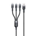 Awei CL-975 cablu de date 3in1 (USB - fulger/microUSB/Type-C, 100W, încărcător rapid, 120cm) NEGRU (CL-975)