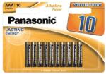 Panasonic Baterie PANASONIC de lungă durată (AAA, LR03APB, 1.5V, alcalină) 10 buc/pachet LR03APB/10BW (LR03APB/10BW) Baterie reincarcabila