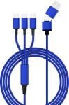  Smrter Hydra TRIO USB-A/USB-C Apa - 3x USB-C Apa 2.0 Adat és Töltőkábel - 1.2 m, Kék