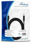 MediaRange MRCS102 USB-A Apa - USB-B Apa 2.0 Adat és Töltő Kábel - 5 m, Fekete