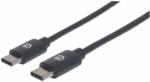 Manhattan USB-C - USB-C Kábel - 1 m, Fekete