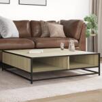 vidaXL sonoma tölgy szerelt fa és fém dohányzóasztal 100 x 100 x 30 cm (848775)