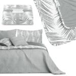 AmeliaHome Ágytakaró TROPICAL BONAIRE szürke nyomott modern mikroszálas 200x220 AmeliaHome