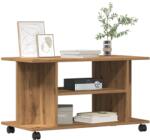 vidaXL kézműves tölgyszínű szerelt fa TV-szekrény görgőkkel 80x40x45cm (855791)