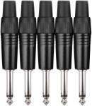 Pronomic Csatlakozókészlet jack 6.35 mm 5 db fekete (KST30731)
