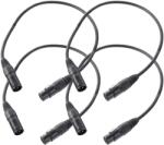Pronomic Stage XFXM-0.5 Mikrofonkábel XLR 0.5m Fekete, 4 darabos készlet (KST30838)