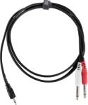 Pronomic Stage JM2JS-1.5 Hangkábel 1/8" Sztereó Jack / 2x 1/4" Mono Jack 1.5 m Fekete (KST72084)