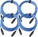 Pronomic Stage XFXM-Kék-5 Mikrofonkábel XLR 5m Fémes Kék 4x KÉSZLET (KST32108)