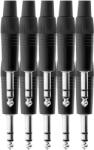 Pronomic csatlakozó készlet sztereó jack 1/4" 10 db fekete (KST85432)