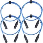 Pronomic Stage XFXM-Kék-1 Mikrofonkábel XLR 1m Metallic Kék 4x KÉSZLET (KST32105)