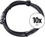 Pronomic Stage XFXM-2.5 Mikrofonkábel XLR 2.5m Fekete, 10 darabos készlet (KST30842)