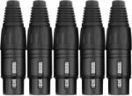 Pronomic Csatlakozókészlet XLR férfi 5 db fekete (KST30737)