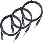 Pronomic Stage XFJ-2.5 Mikrofon kábel XLR/Jack kábel 3 darabos KÉSZLET 2.5m XLR (női)/jack 6.35mm mono (KST32605)