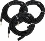 Pronomic Stage JMXM-10 Monó Jack/XLR Audio Kábel 10 m Fekete 3-darabos KÉSZLET (KST42192)