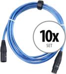 Pronomic Stage XFXM-Kék-2.5 Mikrofonkábel XLR 2.5m Fémes Kék 10x KÉSZLET (KST32110)