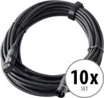 Pronomic Stage XFXM-10 Mikrofonkábel XLR 10 m, fekete, 10 darabos készlet (KST30844)