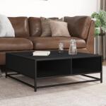 vidaXL fekete szerelt fa és fém dohányzóasztal 80 x 80 x 30 cm (848769) - vidaxl