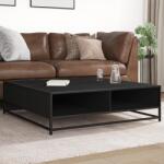 vidaXL fekete szerelt fa és fém dohányzóasztal 100 x 100 x 30 cm (848774)
