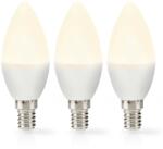 Nedis LED Gyertya Izzó - 4, 9 W, 470 Lm, 2700 K, E14, 3 db, Meleg Fehér