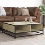 vidaXL sonoma tölgy szerelt fa és fém dohányzóasztal 80 x 80 x 30 cm (848770)