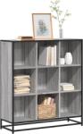 vidaXL szürke sonoma szerelt fa és fém könyvszekrény 97, 5x33x107, 5 cm (3300863)