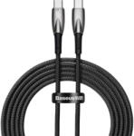 Baseus Cablu pentru incarcare si transfer de date Baseus Glimmer, 2x USB Type-C, Fast Charge, PD 100W, 2m, Negru (6932172618056)