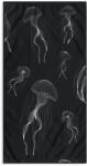 DecoKing Törölköző JELLYFISH sötétkék sima klasszikus elöl velúr, hátul frottír 90x180 DecoKing