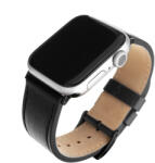 Fixed Curea pentru Apple Watch 1/2/3/4/5/6/7/8/9/10/SE/SE 2 (38/40/41/42mm) - Fixed Leather Strap - Black