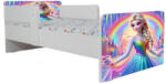 Pat Copii Frozen Rainbow 2-12 ani Cu Paravane Dubla Protectie si Cu Saltea Inclusa 160x80 Cm Ptv6805 (PTV6805)