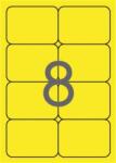 APLI Etikett, 99, 1x67, 7 mm, színes, kerekített sarkú, APLI, neon sárga, 160 etikett/csomag (20 lap) (LCA2874)