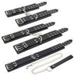 FUKR Dupla Tűs Kézi Bilincs és Nyakörv Készlet - Fekete