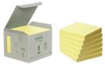 3M Öntapadó jegyzettömb, 76x76 mm, 6x100 lap, környezetbarát, 3M POSTIT, sárga (7100172252/FT510118696) - tonerpiac