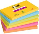 3M Öntapadó jegyzettömb, 76x127 mm, 6x90 lap, 3M POSTIT, "Super Sticky", Carnival (7100242804) - tonerpiac