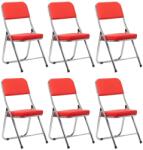 Chairs ON Set 6 scaune pliabile ieftine și rezistente pe roșu - comenzi-scaune - 948,00 RON