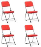 Chairs ON Set 4 scaune pliabile ieftine și rezistente pe roșu