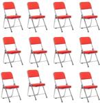 Chairs ON Set 12 scaune pliabile ieftine și rezistente pe roșu