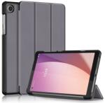 Gigapack Tok álló, bőr hatású (FLIP, oldalra nyíló, TRIFOLD, asztali tartó) SÖTÉTSZÜRKE Lenovo Tab M8 Gen4 (TB300F) WIFI, Tab M8 Gen4 (TB300X) LTE (GP-155081)