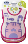 Chicco Easy Meal Bib - Frottír Előke Vízálló Hátlappal 3Db-Os Rózsaszín