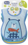 Chicco Easy Meal Bib - Frottír Előke Vízálló Hátlappal 3Db-Os Kék