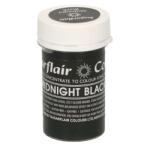 Sugarflair Colours Vopsea gel Midnight Black - negru 25 g