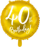 PartyDeco Balon din folie - 40 ani (auriu)